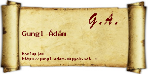 Gungl Ádám névjegykártya
